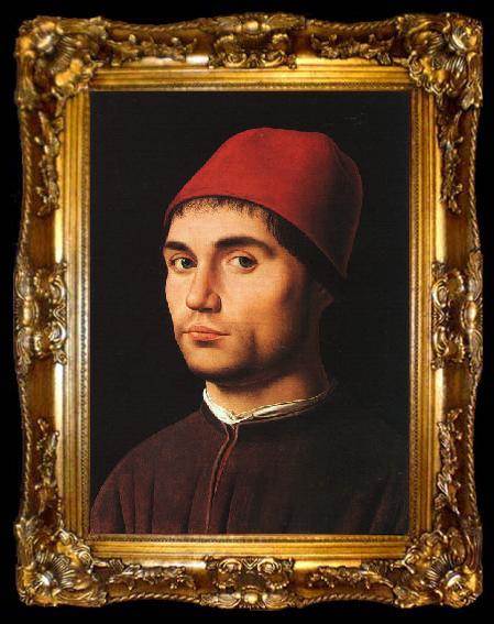 framed  Antonello da Messina Portrait of a Young Man, ta009-2